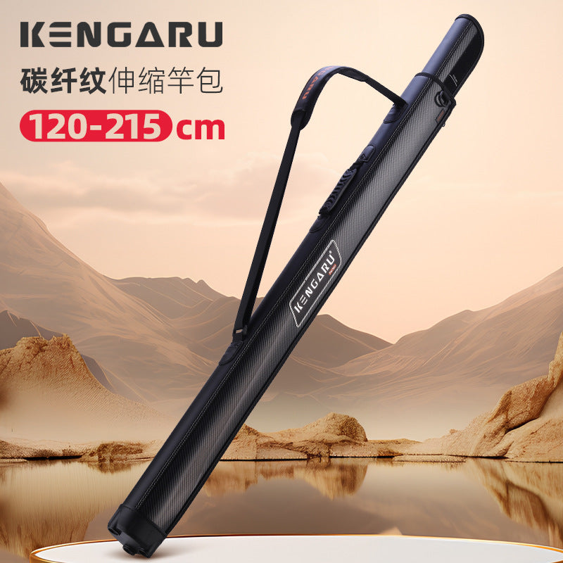 Kangaroo Telescopic Fishing Rod Bag Adjustable Carbon Fiber Texture