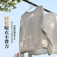 Solid Stainless Steel Extendable Laundry Pole with Hook for Balcony and Home Use