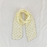 French Linen Polka Dot Scarf for Women, Fashionable and Versatile