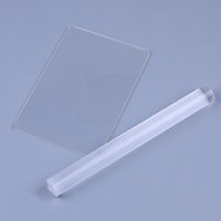 Acrylic Clay Pressing Board and Rolling Pin Set for DIY Clay Modeling