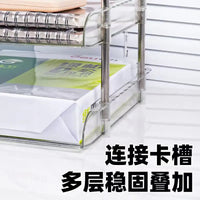 Multi-layer Clear Desktop Book Organizer Shelf for Office and Study