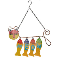 Stained Glass Cat & Dog Wind Chime for Garden & Home Decor