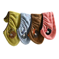 Cute Embroidered Cartoon Dog Hair Drying Towel Cap for Women, Super Absorbent Quick Dry Turban