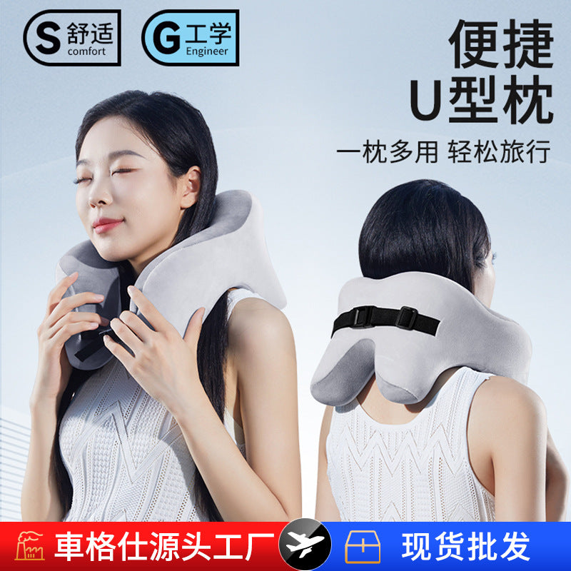 Memory Foam Car Neck Pillow U-Shaped Headrest for Office Nap and Travel