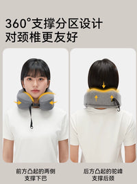 Jueqingsong Memory Foam U-Shaped Travel Neck Pillow with Hood