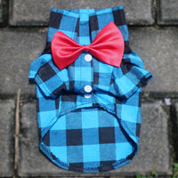 Pet Plaid Suit with Bow Tie for Dogs, Formal Wedding Attire