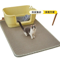 Double-Layer Cat Litter Mat Washable Honeycomb Design Anti-Tracking Waterproof Litter Trapper Pad