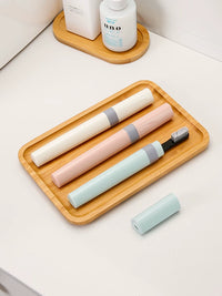 Portable Toothbrush Holder Travel Case with Lid for Couples, Mini Toothbrush Storage Box for Business Trips