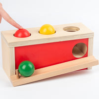 Montessori Wooden Coin Box and Ball Drop Game for Toddlers, Early Education Hand-Eye Coordination Toy