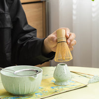 Bamboo Matcha Whisk Set with Bowl and Accessories for Traditional Japanese Tea Ceremony