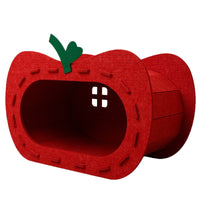 Felt Red Apple Cat Bed Tunnel House for All Seasons