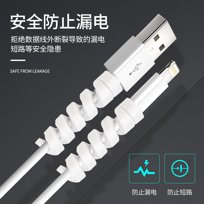 Silicone Spiral Cable Protector for Phone and Computer Charging Cables