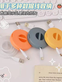 Portable Cable Organizer Box for Earphones and Data Cables, Anti-Tangle Winder