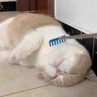 Retractable Cat Teaser Wand with Massager and Grooming Comb for Interactive Play and Scratching Relief