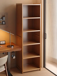 Freestanding Corner Bookshelf Narrow Storage Cabinet for Living Room