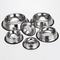Stainless Steel Pet Bowl Non-Slip Anti-Tip Easy Clean Food Water Feeder for Dogs and Cats