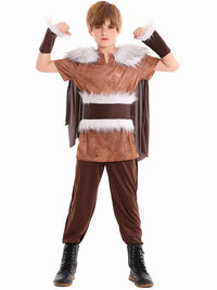 Kids Viking Warrior Halloween Cosplay Costume Set for Stage Performance