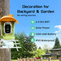 Smart Bird Feeder with HD Camera and Solar Panel for Outdoor Pet Birds