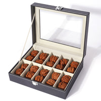 Large Capacity Walnut Storage Box with Glass Lid for Bracelets and Jewelry