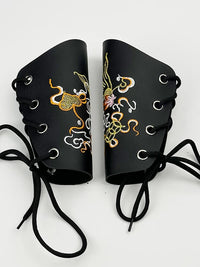 Embroidered Hanfu Wrist Guards for Couples, Martial Arts Style Arm Bracers
