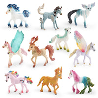 Mythical Creature Figurines - Unicorn, Pegasus, Dragon, and Fox Models for Kids