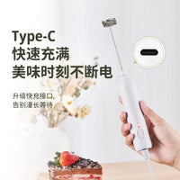 Rechargeable Handheld Milk Frother with 3-Speed Adjustment for Coffee and Beverages