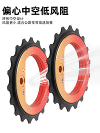 Vxm 18T Ceramic Bearing Bicycle Hollow Eccentric Large Guide Wheel for 9/10/11 Speed Rear Derailleur