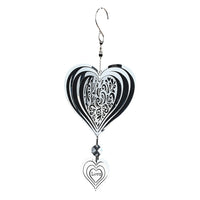 Heart-shaped Love Octagonal Bead Rotating Wind Chime for Outdoor Garden Decor