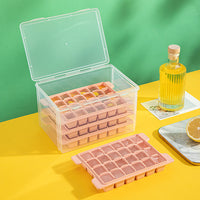 Bainabangsou Food-Grade Plastic Transparent Ice Cube Tray with Lid and Storage Box, Multi-layer Ice Mold