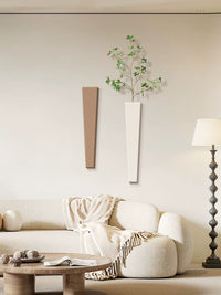 3D Sandstone Wall Decor with Faux Greenery for Dining Room & Hallway