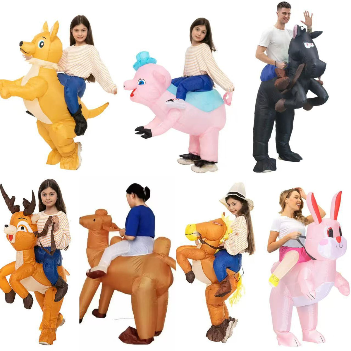 Inflatable Ride-On Animal Costumes for Kids and Adults - Halloween & Party Fancy Dress