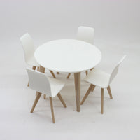 DIY Miniature Dollhouse Round Dining Table and Chairs Set for OB11 Dolls