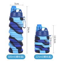 Collapsible Silicone Water Bottle Portable Outdoor Travel Mug with Lid for Sports & Hiking
