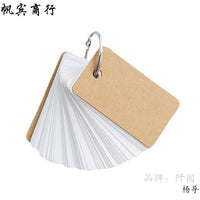 Ring Binder English Word Notebook Pocket Portable Vocabulary Flashcard Blank Loose-Leaf Memo Pad