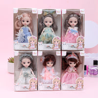 Baobaodi 16cm BJD Doll with 13 Movable Joints, Princess Dress-Up Toy for Girls, Birthday Gift