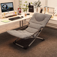 Foldable Recliner Lounge Chair for Home Office, Adjustable Backrest, Breathable Fabric