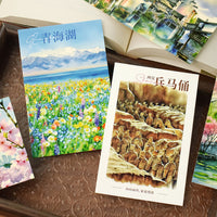 Hand-Painted Watercolor Illustration Postcards of Chinese Scenic Spots and City Landmarks