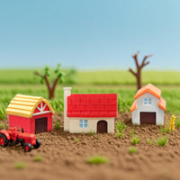 Miniature Farmhouse Cottage Resin Ornaments for DIY Micro Landscape Decor