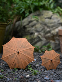Vintage Iron Art Umbrella Garden Stake Decor for Patio & Yard