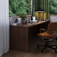 Solid Wood Corner Desk with Integrated Bookshelf for Home Office
