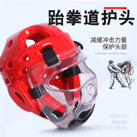 Taekwondo Headgear with Face Shield for Kids and Adults - Martial Arts Sparring Helmet