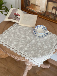 French Pastoral Embroidered Cotton Dust Cover for Microwave Printer Projector