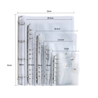 Clear PVC Loose-Leaf Notebook Binder Cover for A4/A5/A6/A7/B5 Planners and Journals