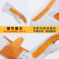 Welding Beast Cowhide Welding Gloves Reinforced Heat Resistant Soft Double Layer Work Safety Gloves