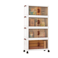 Foldable Multi-layer Storage Cabinet with Transparent Doors for Snacks and Sundries