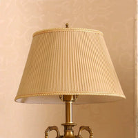 European Retro Fabric Lampshade for Table and Floor Lamps, Khaki Round Universal Bedside Lamp Cover