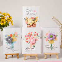 Creative Yarn Flower Greeting Cards for Birthdays, Valentine's Day, Teacher's Day, and More