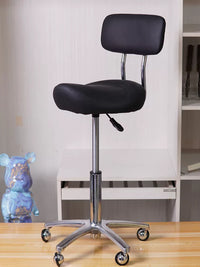 Ergonomic Saddle Stool with Backrest, Swivel Adjustable Salon Chair for Beauty, Hairdressing, and Office