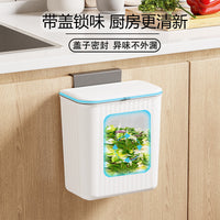 12L Wall-Mounted Kitchen Trash Can with Lid, Sliding Cover, for Cabinet Door or Bathroom