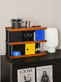 Mid-Century Style Ash Wood Cosmetic Storage Rack Multi-functional Desktop Organizer